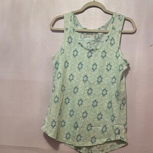Eddie Bauer Mint and Blue Patterned Tank Top